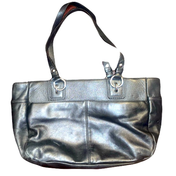 Coach black leather shoulder bag - Picture 4 of 8